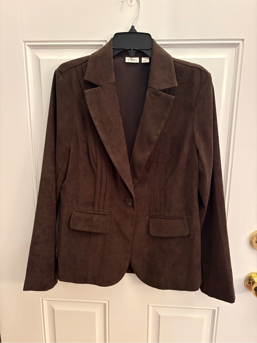 Cato Dark Brown Suede-Look Women's Blazer